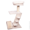PET ONE Scratching Tree Tower w Bed Platform & Scratcher w Steps 48x40x90cm Whit