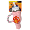 PET ONE Dog Plush Pink Bottle With Straw 15 x 28cm