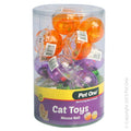 PET ONE Cat Toy Mouse Ball 5cm Mix Colour 18 Per Can