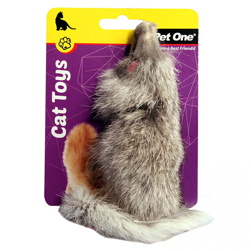 PET ONE Cat Toy Mouse 12.5cm Brown
