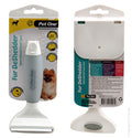 PET ONE Grooming Fur DeShedder Self Cleaning Brush Md Premium Handle
