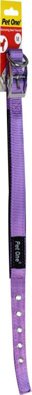 PET ONE Collar Nylon Adj 27 To 37cm Padded 20mm Purple