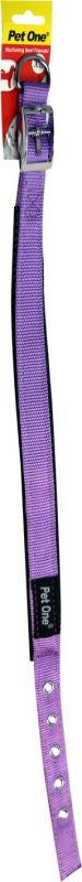 PET ONE Collar Nylon Adj 37 To 47cm Padded 20mm Purple