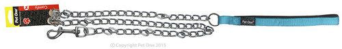 PET ONE Leash Chain Padded 120cm 2.5mm Aqua
