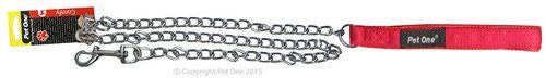 PET ONE Leash Chain Padded 120cm 3.5mm Red