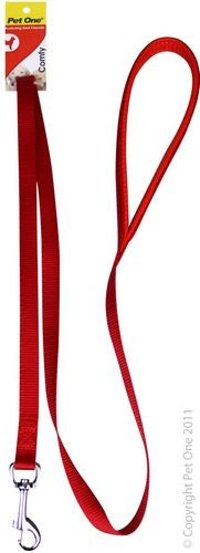 PET ONE Leash Nylon Padded 120cm 15mm Red