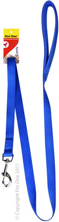 PET ONE Leash Nylon Padded 120cm 20mm Blue