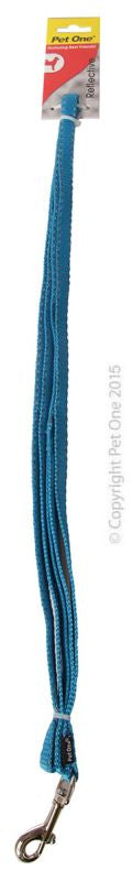 PET ONE Leash Nylon Refl 180cm 10mm Aqua