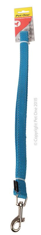 PET ONE Leash Nylon Refl 150cm 15mm Aqua