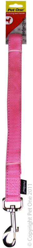 PET ONE Leash Nylon Refl 150cm 15mm Pink