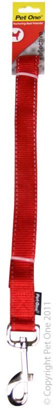PET ONE Leash Nylon Refl 150cm 15mm Red