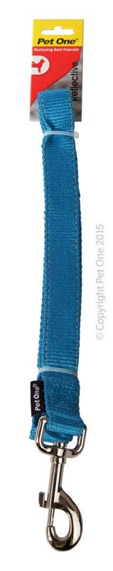 PET ONE Leash Nylon Refl 120cm 25mm Aqua