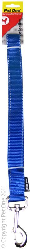 PET ONE Leash Nylon Refl 120cm 25mm Blue