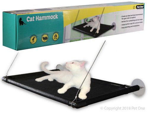 PET ONE Cat Window Hammock 67 L X 40cm D Black