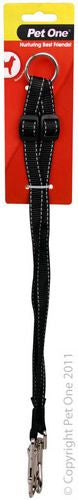PET ONE Leash Coupler Adj 25 To 45cm 16mm Bk