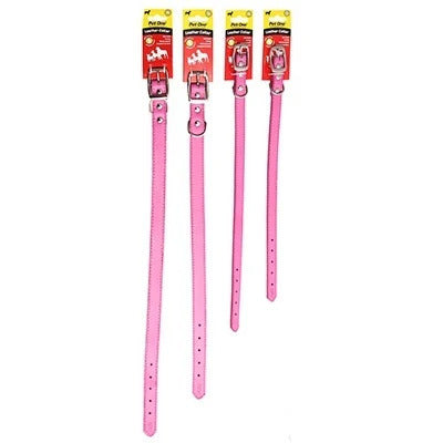 PET ONE Collar Plain Leather 65cm Pink
