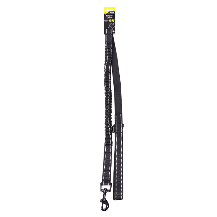 PET ONE Leash Nylon Bungee 120-160cm 25mm BLACK