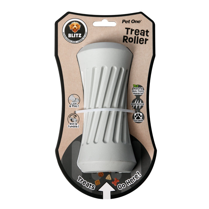 PET ONE BLITZ Rubber Treat Roller Grey LARGE