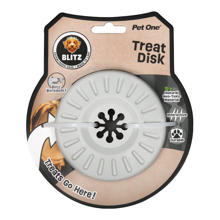 PET ONE BLITZ Rubber Treat Disk Grey