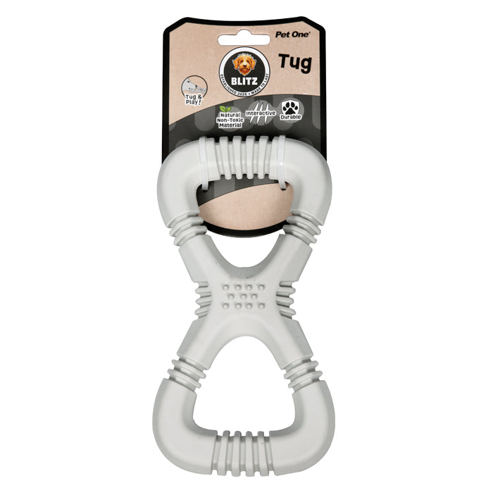 PET ONE BLITZ Rubber Tug Grey MEDIUM