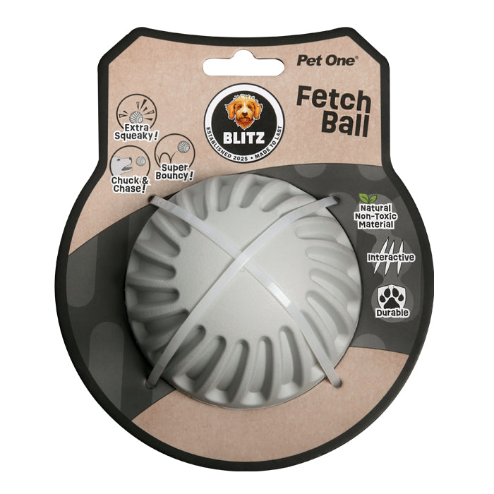 PET ONE BLITZ Rubber Fetch Ball Grey LARGE