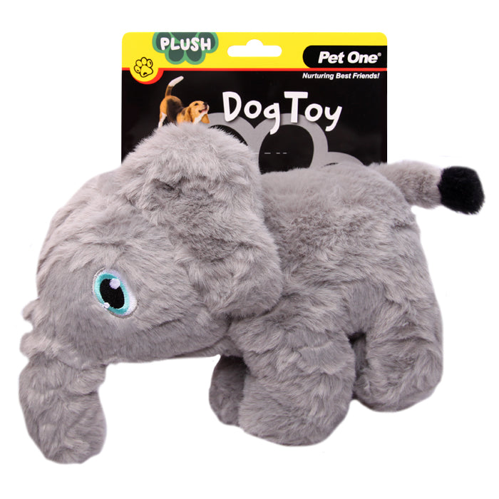 PET ONE Dog Toy Plush Squeaky Elephant 20cm