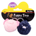 PET ONE Dog Toy Puppy Squeaky Shark & Axolotl Ball 2pce