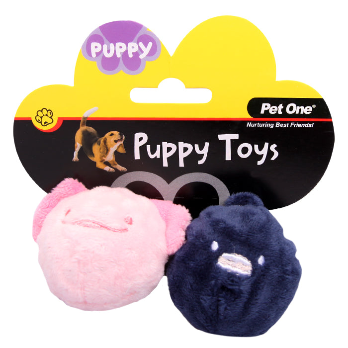 PET ONE Dog Toy Puppy Squeaky Shark & Axolotl Ball 2pce