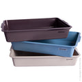 PET ONE Litter Tray Rectangle S 37x25x7cmH 3 Clr Mixed Blue Green Burgundy