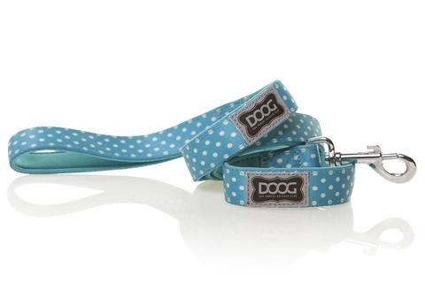 DOOG Snoopy Lead small - blue & white polkadot (120cm)