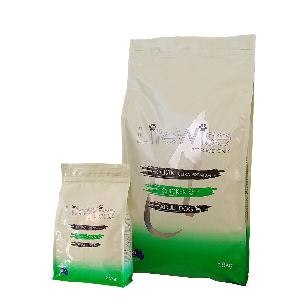LifeWise Adult Dog Grain Free Chicken Turkey & Vegetables 2.5kg GREEN