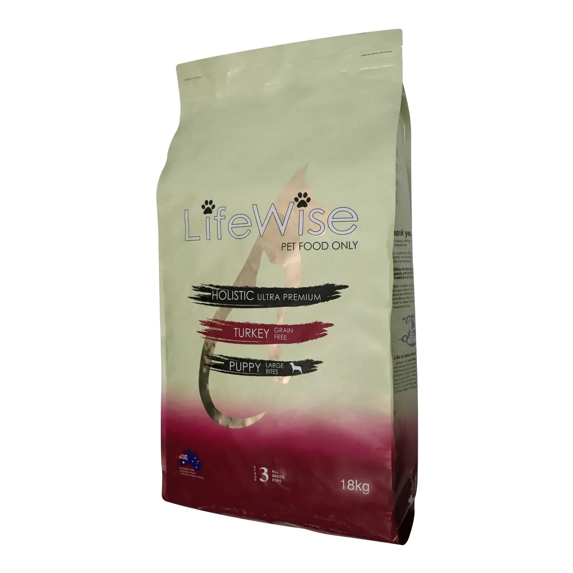 LifeWise Puppy Stage 3 Large Bites Turkey & Vegetables Grain Free 18kg