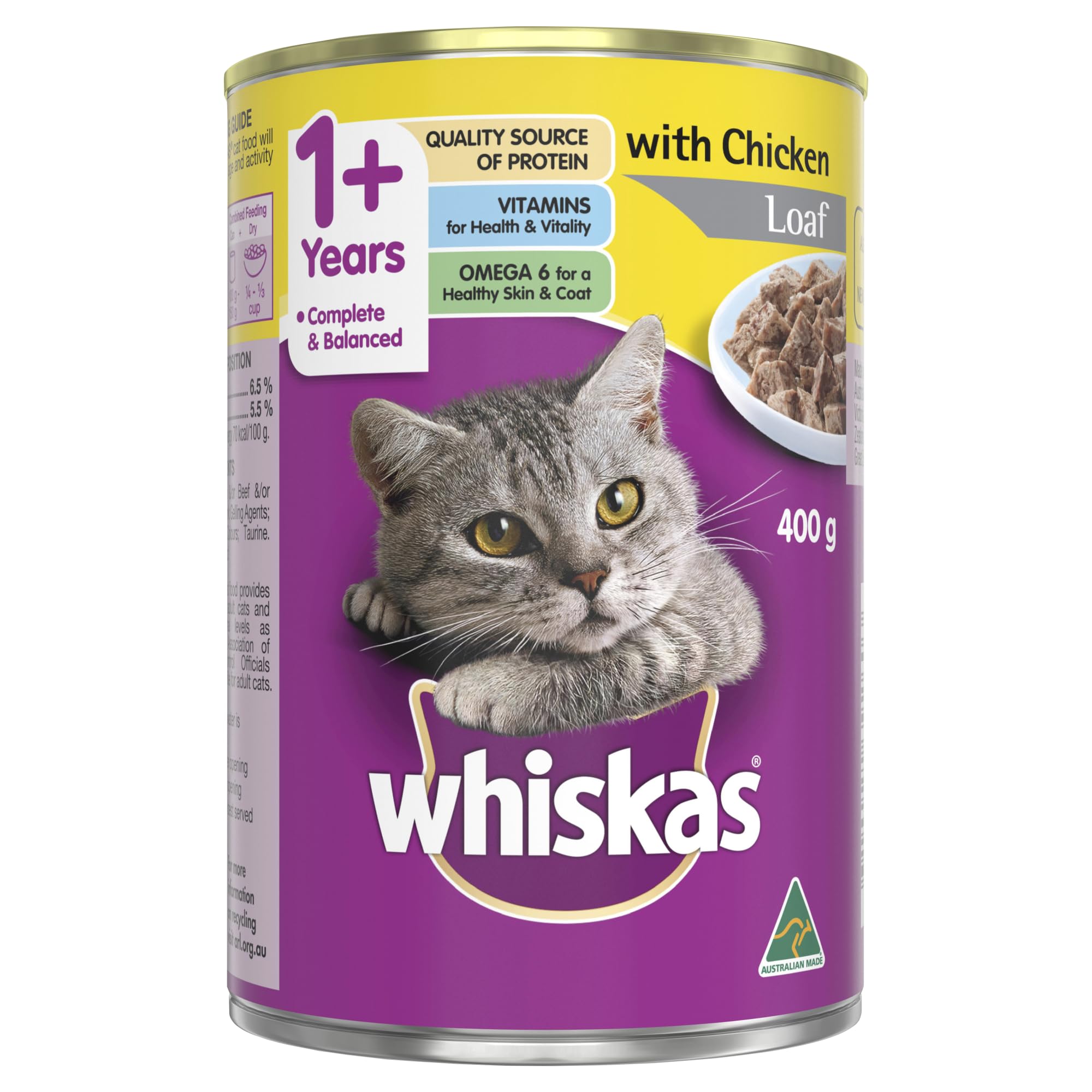 WHISKAS Chicken Loaf Pack 24 x 400g