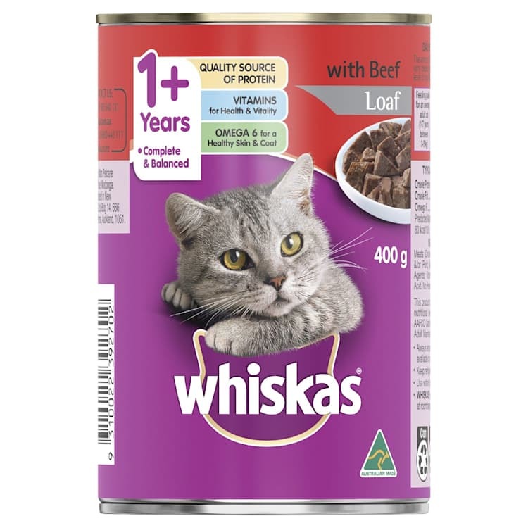 WHISKAS Beef Loaf Pack 24 x 400g