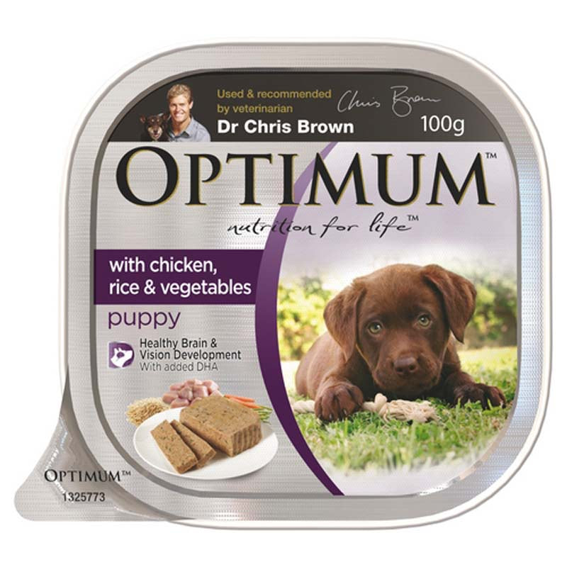 OPTIMUM DOG Puppy Chicken Rice & Vegetable 100g (12)