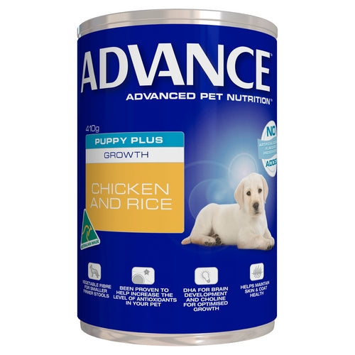 ADVANCE DOG Puppy Plus Growth Chicken and Rice 410g (12)