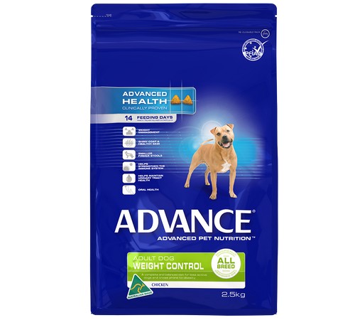 ADVANCE DOG Healthy Weight MEDIUM Breed CHICKEN with Rice 2.5kg
