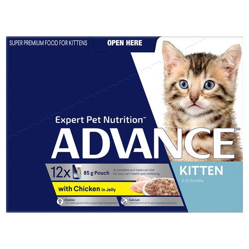 ADVANCE CAT Kitten Chicken in Jelly SVMS 85g (12)