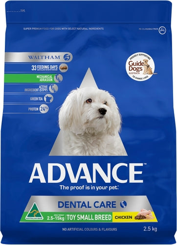 ADVANCE Dog Adult Triple Action Dental Care Small Breed CHICKEN with Rice 2.5kg