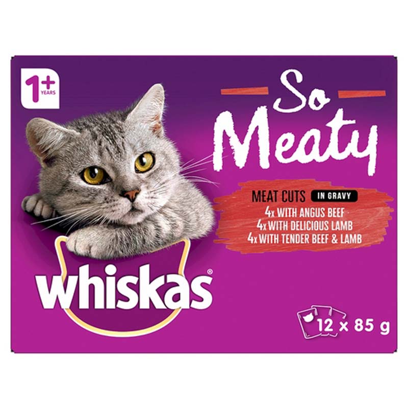 WHISKAS Oh So Meaty Adult Meat MVMS (12x85g)