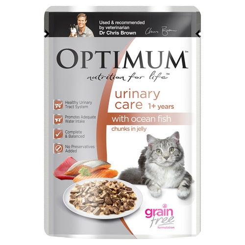 OPTIMUM CAT Urinary Care Chunks in Jelly Ocean Fish 85g (15) (10216503)