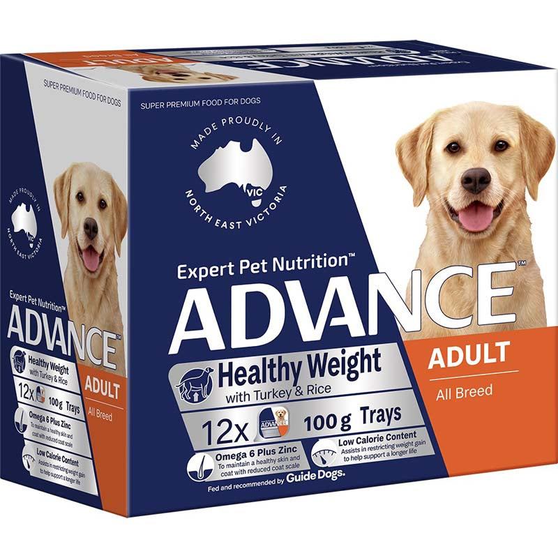 ADVANCE DOG Adult Single Serve Healthy Weight Turkey with Rice 100g (12)