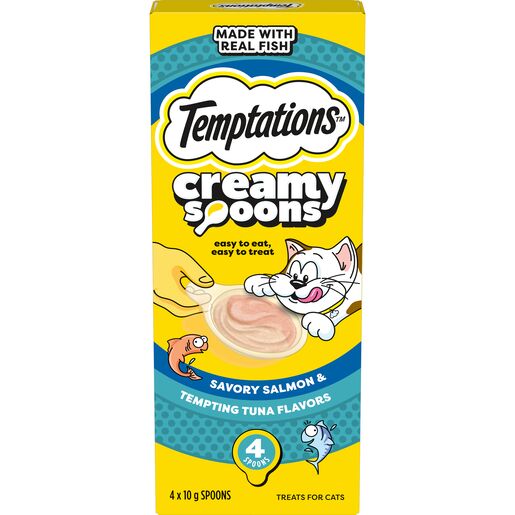 TEMPTATIONS Creamy Spoons Savory Salmon & Tuna (4 x 10g)