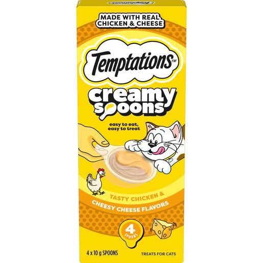 TEMPTATIONS Creamy Spoons Tasty Chicken & Cheese (4 x 10g)