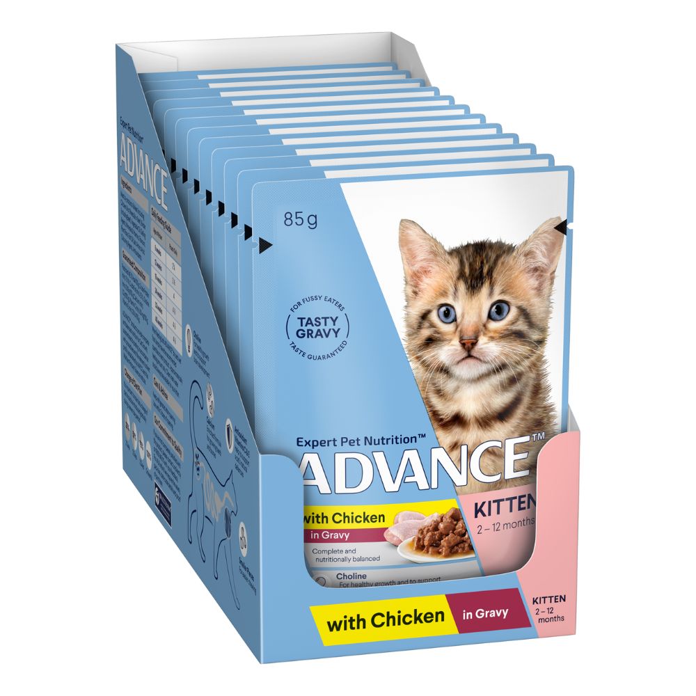 ADVANCE KITTEN Chicken Chunks In Gravy SVMS 12x85g