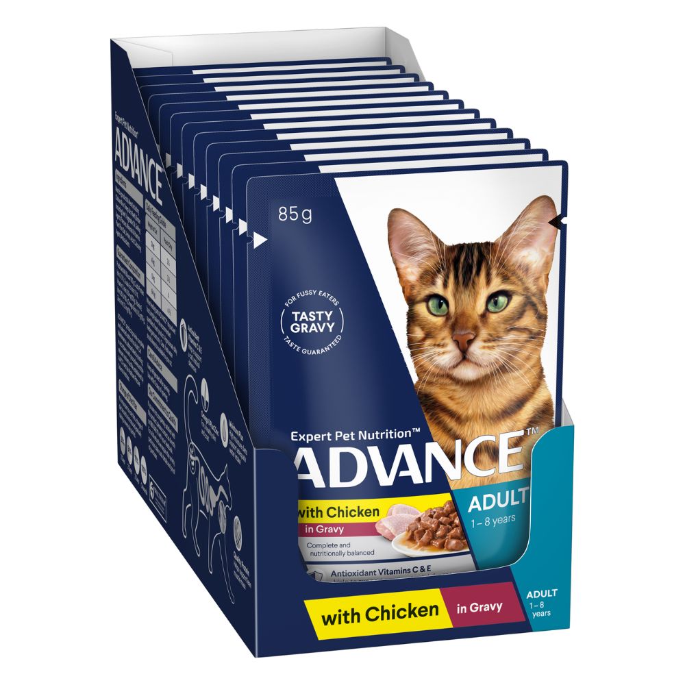 ADVANCE CAT Chicken Chunks In Gravy SVMS 12x85g