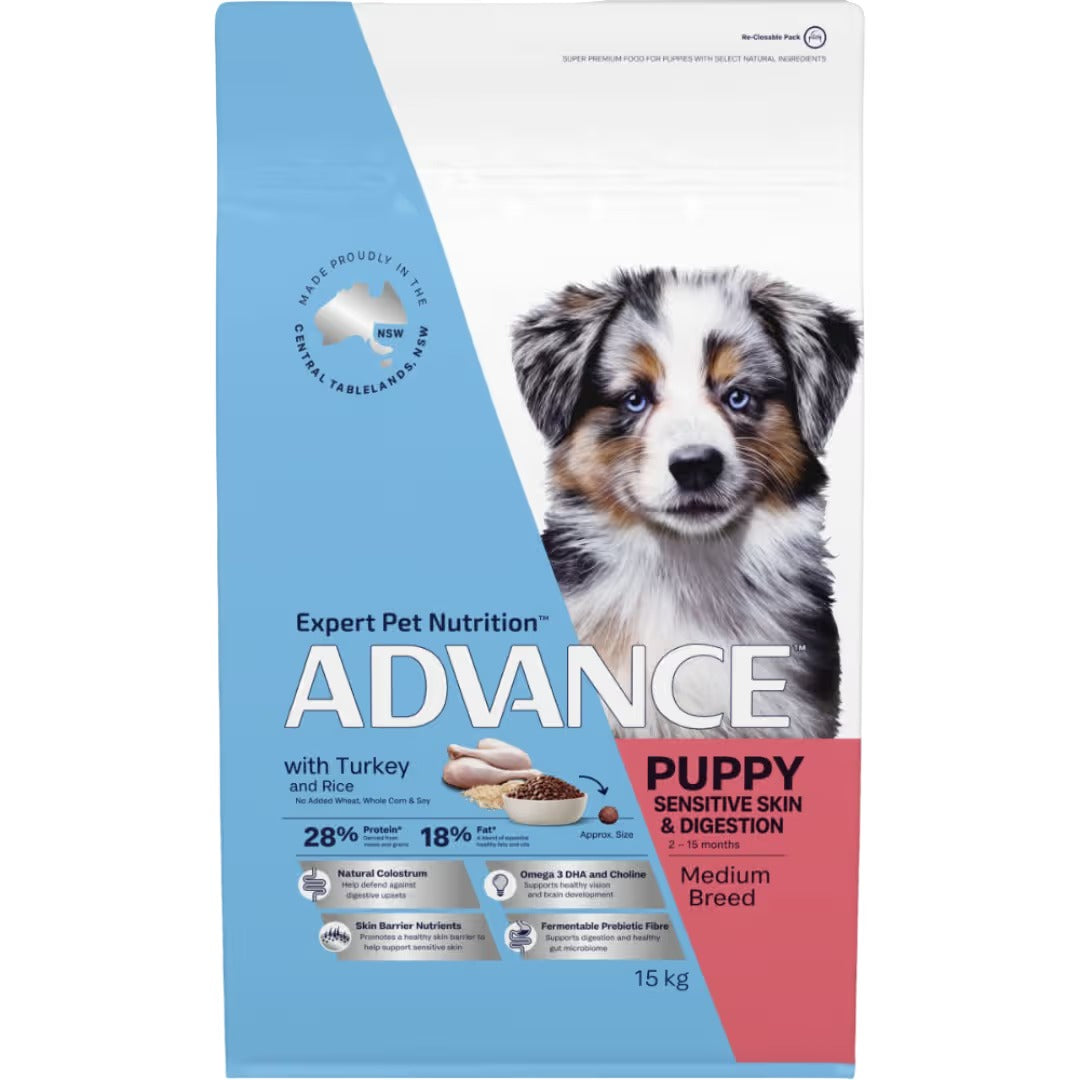 ADVANCE PUPPY Medium Breed Turkey & Rice 15kg