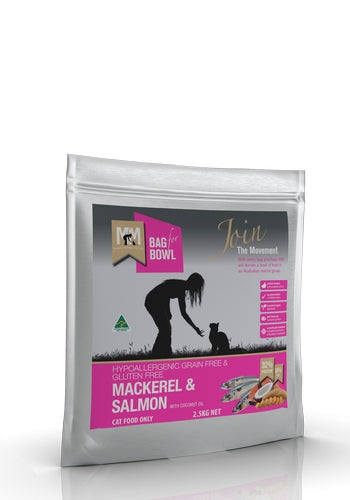 Meals For Meows Cat Mackerel & Salmon Grain Free Gluten Free 2.5Kg HOT PINK