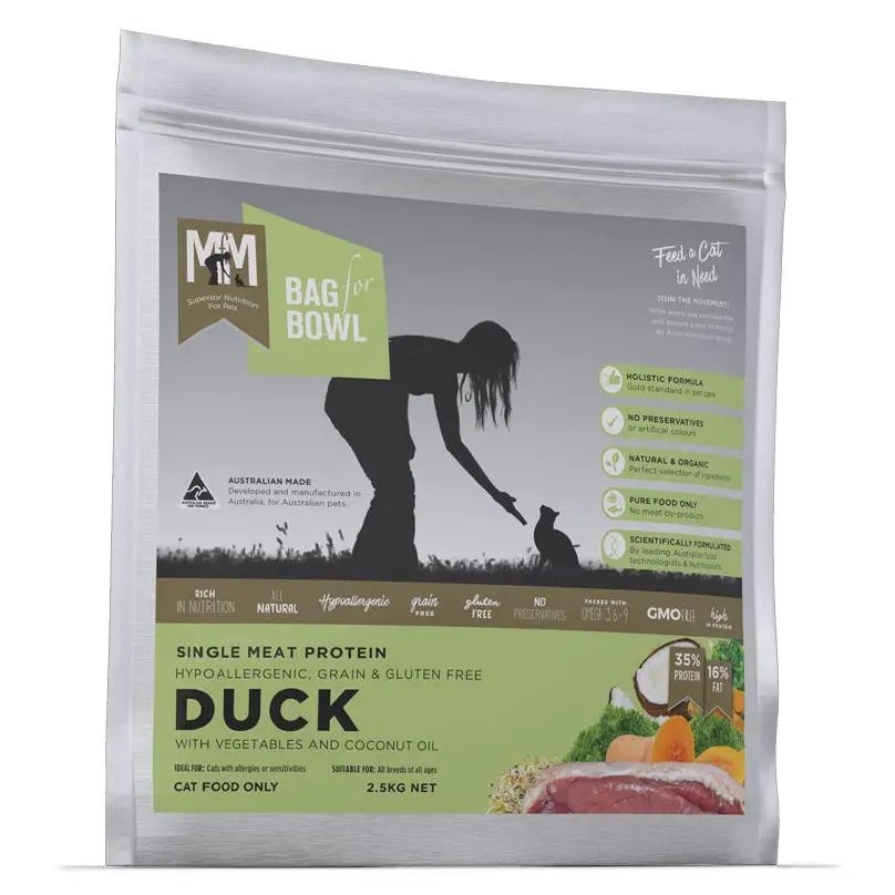 Meals For Meows Cat SINGLE PROTEIN Duck Grain Free Gluten Free 2.5Kg LIME GREEN