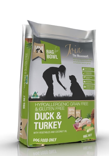 Meals For Mutts Dog Duck & Turkey Grain Free Gluten Free 9Kg GREEN